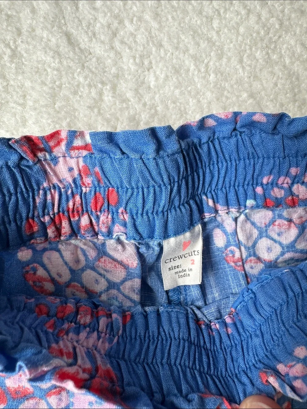 Crewcuts Blue Jogger Pants with Pink Accent Pineapple Print